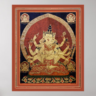 Tibetan Thangka of Guhyasamaja Akshobhyavajra Poster