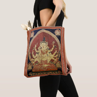 Tibetan Thangka of Guhyasamaja Akshobhyavajra Tote Bag
