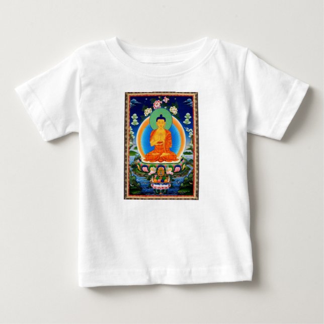 Tibetan Thangka Prabhutaratna Buddha Baby T-Shirt (Front)