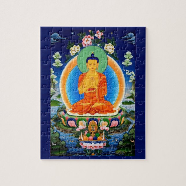 Tibetan Thangka Prabhutaratna Buddha Jigsaw Puzzle (Vertical)