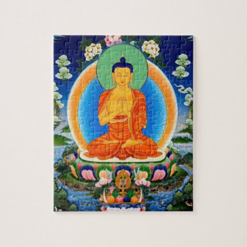 Tibetan Thangka Prabhutaratna Buddha Jigsaw Puzzle