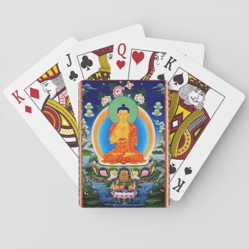 Tibetan Thangka Prabhutaratna Buddha Poker Cards