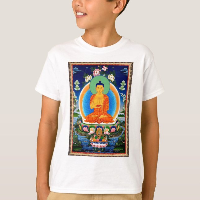 Tibetan Thangka Prabhutaratna Buddha T-Shirt (Front)