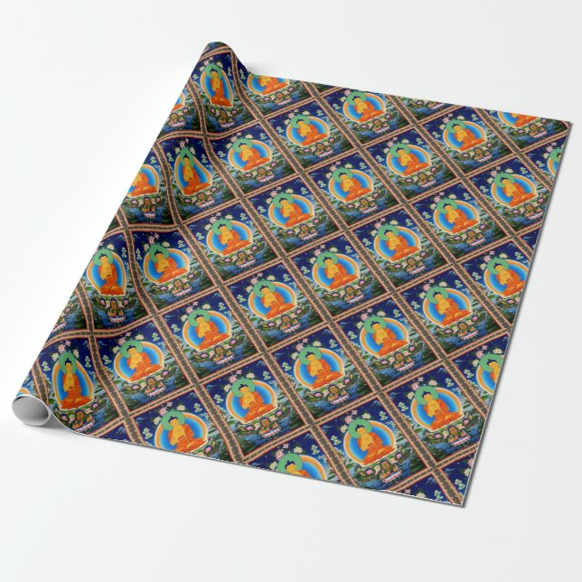 Tibetan Thangka Prabhutaratna Buddha Wrapping Paper (Unrolled)