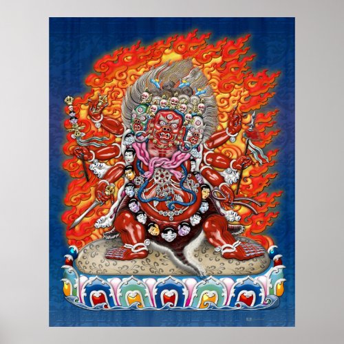Tibetan Thangka  _ Wrathful Deity Hayagriva Poster