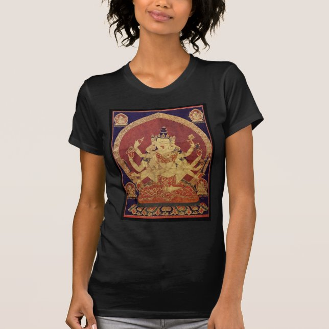 Tibetan Thanka of Guhyasamaja Akshobhyavajra T-Shirt (Front)