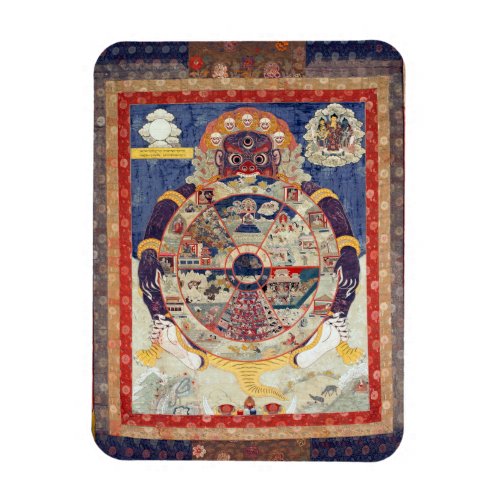 Tibetan Wheel of Life Cycle of Samsara Magnet