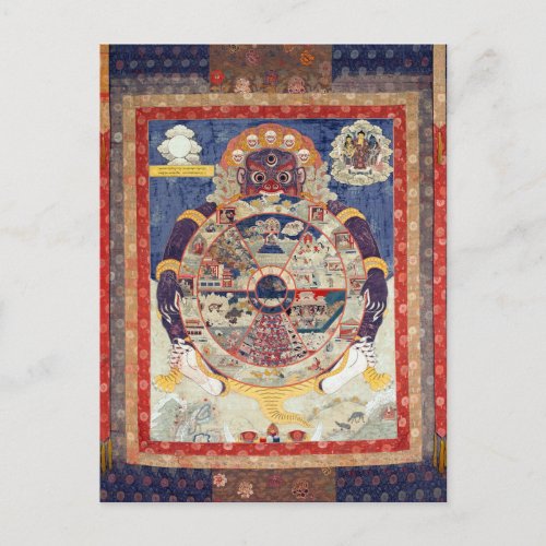 Tibetan Wheel of Life Cycle of Samsara Postcard