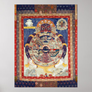 Tibetan Wheel of Life Cycle of Samsara Poster