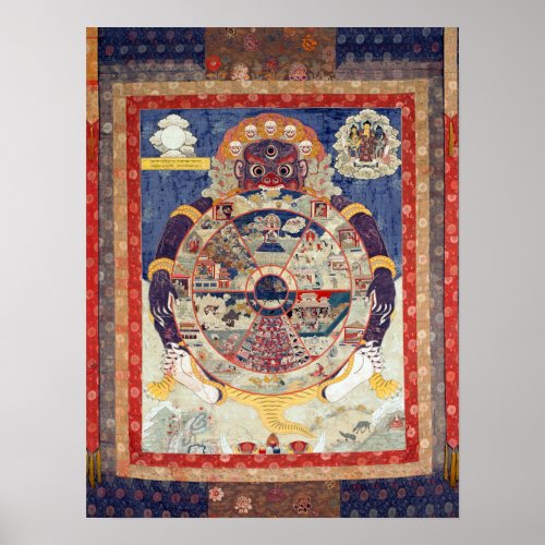 Tibetan Wheel of Life Cycle of Samsara Poster