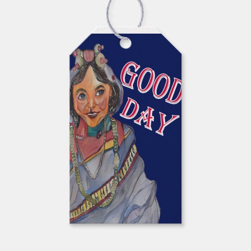 Tibetian girl good day gift tags