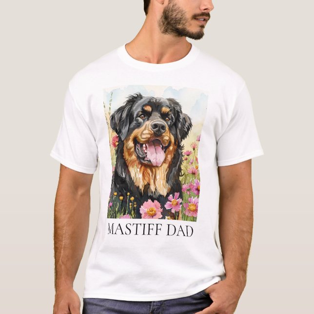 Tibetian Mastiff Dad Watercolor Shirt (Front)