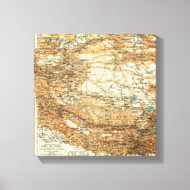 TibetPanoramic MapTibet 2 Canvas Print (Front)