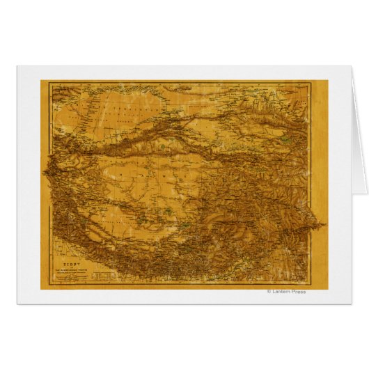 TibetPanoramic MapTibet 2 Cards (Front Horizontal)