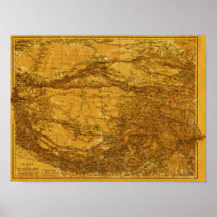 TibetPanoramic MapTibet 2 Poster