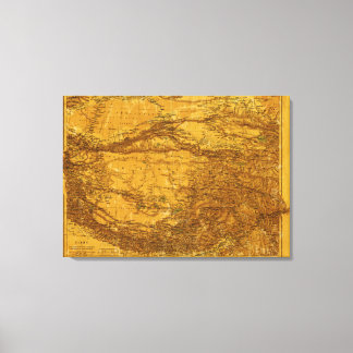 TibetPanoramic MapTibet Canvas Print