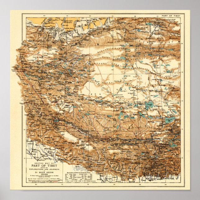 TibetPanoramic MapTibet Poster (Front)