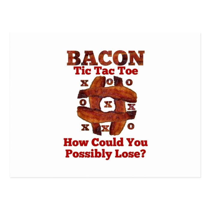 Tic Tac Bacon Post Cards