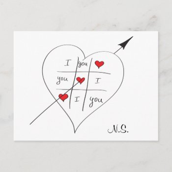 Tic Tac Love Toe Postcard by Stangrit at Zazzle