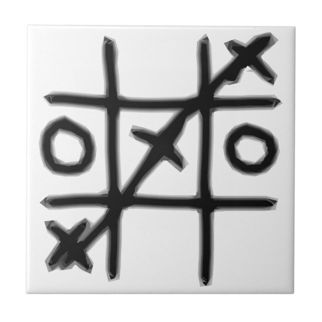 Tic Tac Toe - 3 in a Row Ceramic Tile (Front)
