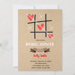 Tic tac toe baby shower invitation