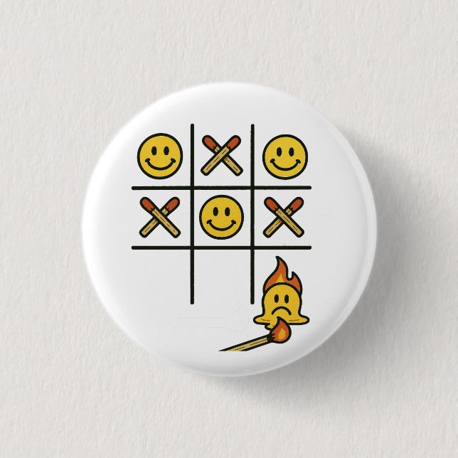 Tic Tac Toe  Button (Front)