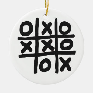 Tic Tac Toe Ceramic Ornament