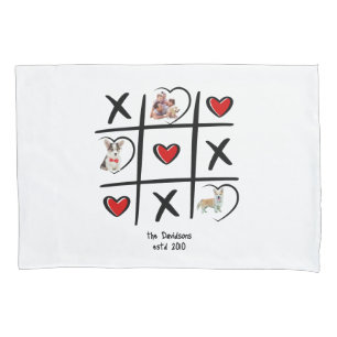 Tic-Tac-Toe Family Pillow with Photos Case
