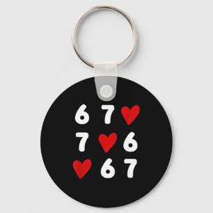 Tic Tac Toe Funny Valentines Day 67 Meme Six Seven Keychain
