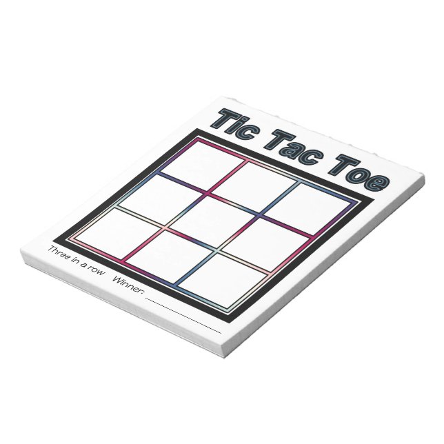 Tic Tac Toe Game Notepad (Rotated)