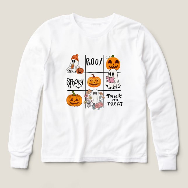Tic tac toe halloween Tri-Blend shirts (Design Front)