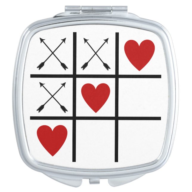 Tic Tac Toe Heart compact mirror (Front)