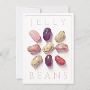 TIC TAC TOE JELLY BEANS 4.5x6.25 Flat Card