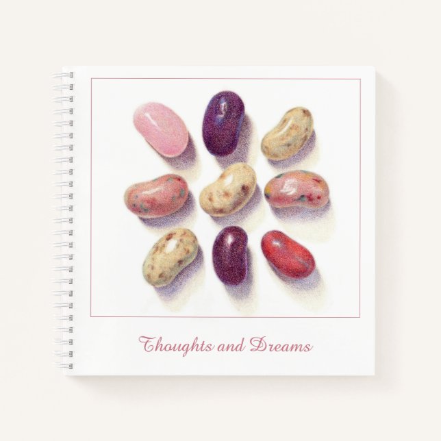 TIC TAC TOE JELLY BEANS 8.5x8.5 Spiral Notebook (Front)