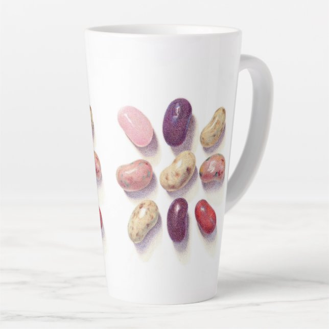 TIC TAC TOE JELLY BEANS Large Latte Mug (Right Angle)