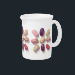TIC TAC TOE JELLY BEANS Porcelain Pitcher<br><div class="desc">The image on this TIC TAC TOE JELLY BEANS porcelain pitcher is a group of multi-colored and flavored jelly beans, arranged in a tic tac toe pattern. They were all drawn by hand with colored pencils. The art repeats around the pitcher. * Matching products are available in the JELLY BEANS...</div>