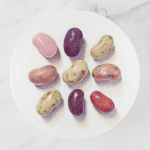 TIC TAC TOE JELLY BEANS Round Glass Tray