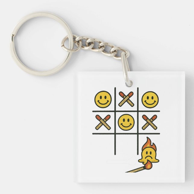Tic Tac Toe  Keychain (Front)