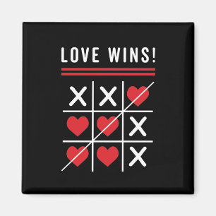 Tic Tac Toe Love Wins Birthday Valentine's Day Magnet