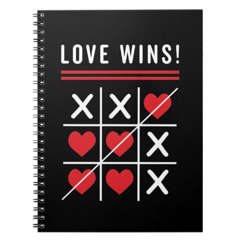 Tic Tac Toe Love Wins Birthday Valentines Day Notebook