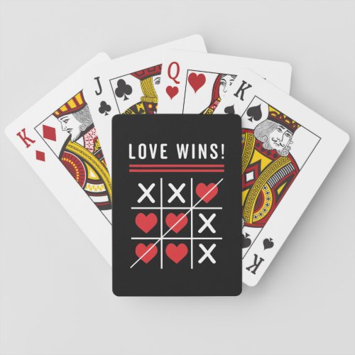 Tic Tac Toe Love Wins Birthday Valentines Day Playing Cards