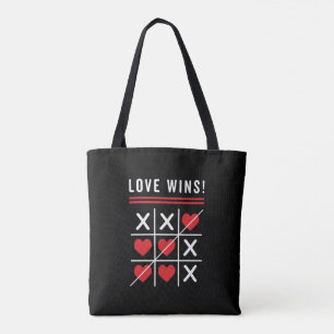 Tic Tac Toe Love Wins Birthday Valentine's Day Tote Bag