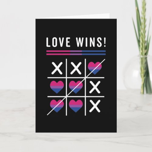 Tic Tac Toe Love Wins LGBTQ Bisexual Pride Card