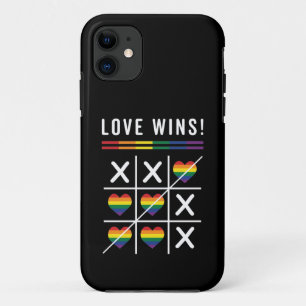 Tic Tac Toe Love Wins LGBTQ Gay Pride iPhone 11 Case