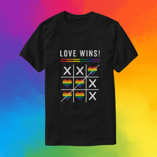 Tic Tac Toe Love Wins LGBTQ Gay Pride T-Shirt