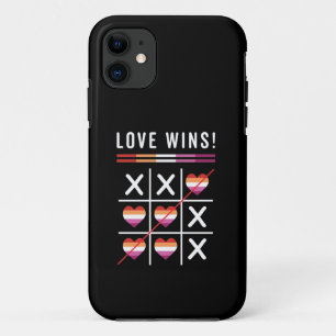 Tic Tac Toe Love Wins LGBTQ Lesbian Pride iPhone 11 Case