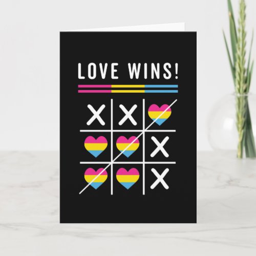 Tic Tac Toe Love Wins LGBTQ Pansexual Pride Card