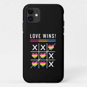 Tic Tac Toe Love Wins LGBTQ Pansexual Pride iPhone 11 Case