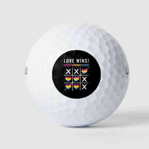 Tic Tac Toe Love Wins LGBTQ Pansexual Pride Golf Balls