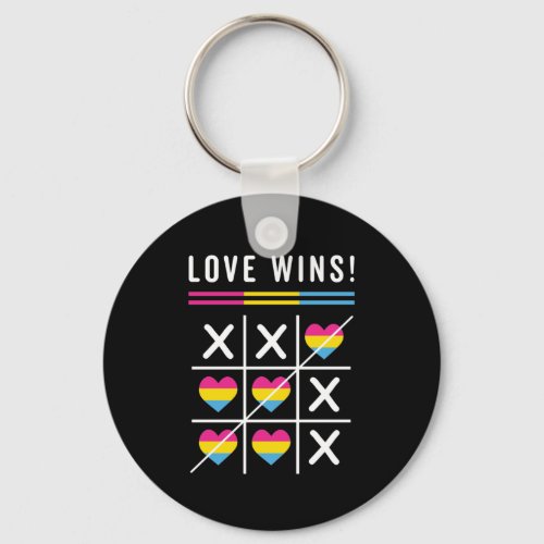Tic Tac Toe Love Wins LGBTQ Pansexual Pride Keychain